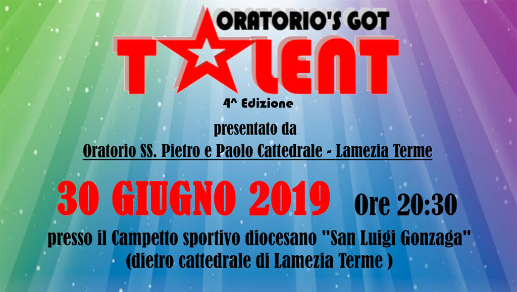 Lamezia, “Oratorio's got talent”: al via il 30 giugno la quarta edizione 