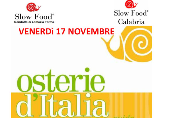 Sono 50 le osterie calabresi recensite nell'edizione 2018, la presentazione il 17 novembre a Lamezia