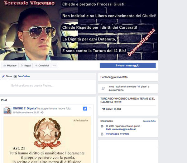 Operazione Andromeda 2: irreperibile Vincenzo Torcasio, l’autore della discussa pagina facebook