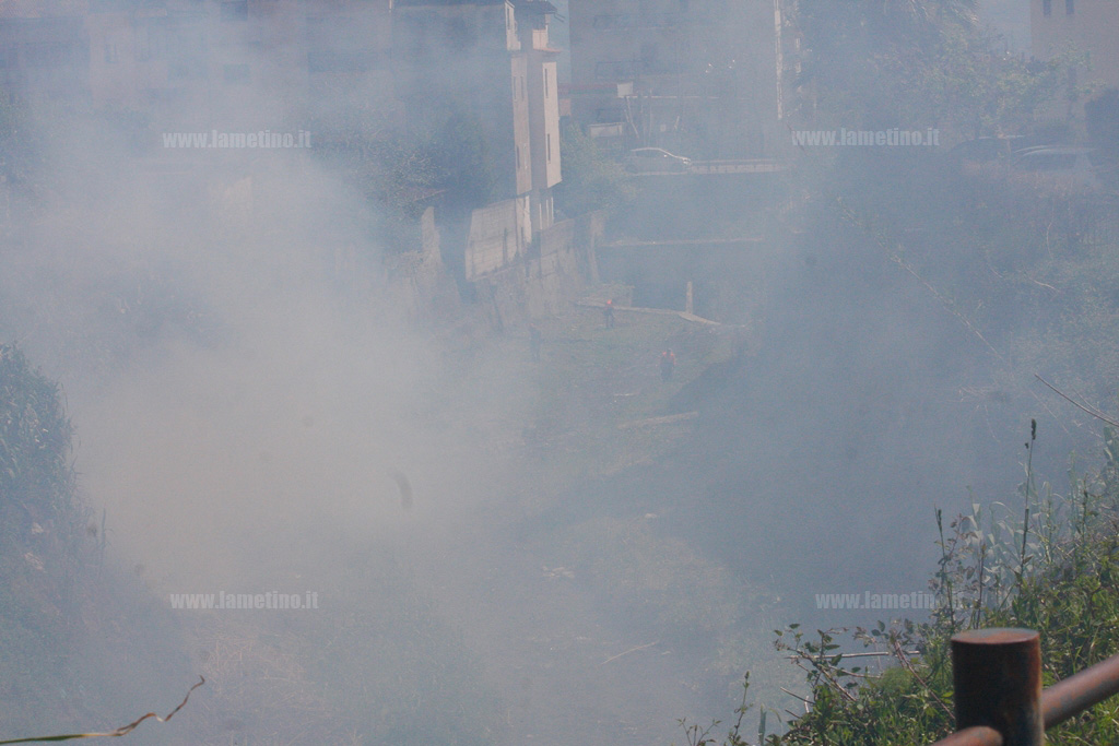 Lamezia: puliscono il verde pubblico ma poi danno fuoco