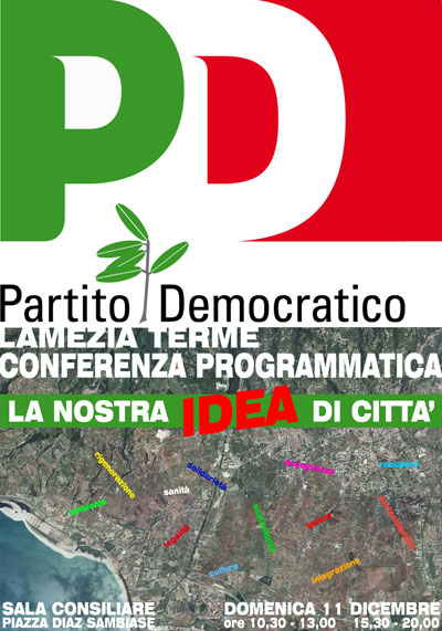 Lamezia: Domenica 11 dicembre, la Conferenza programmatica del PD “La nostra idea di Città” 