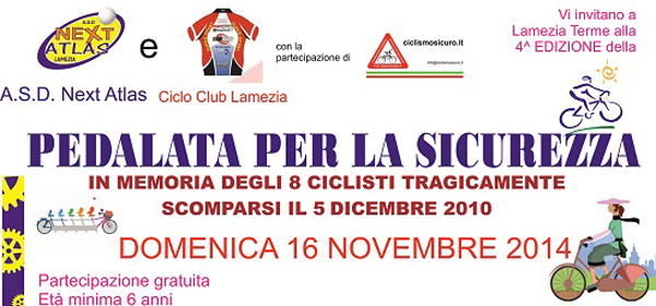 Lamezia: 4° edizione della “Pedalata per la sicurezza"