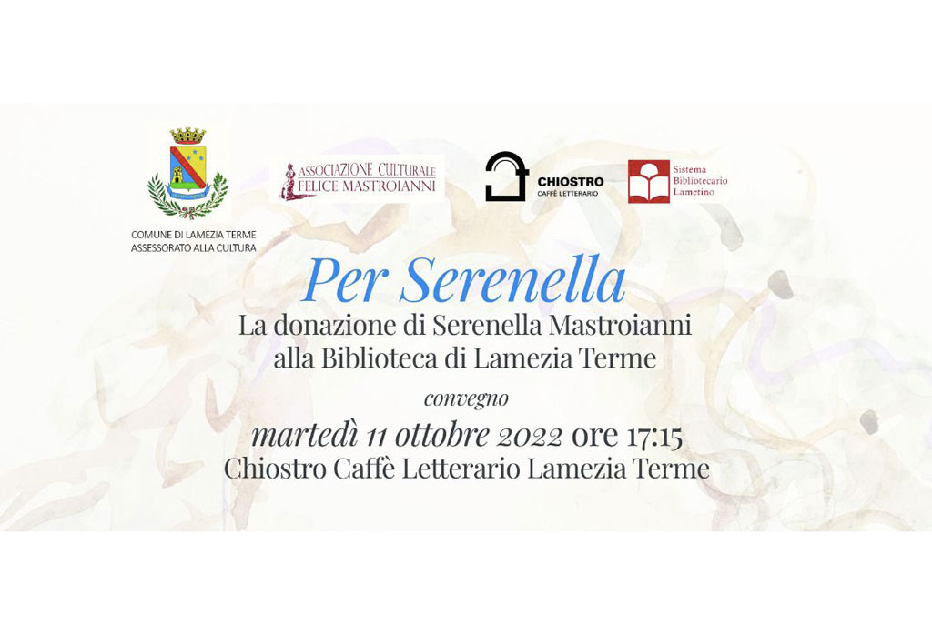 Lamezia, convegno di studi “Per Serenella” al Chiostro Caffè Letterario