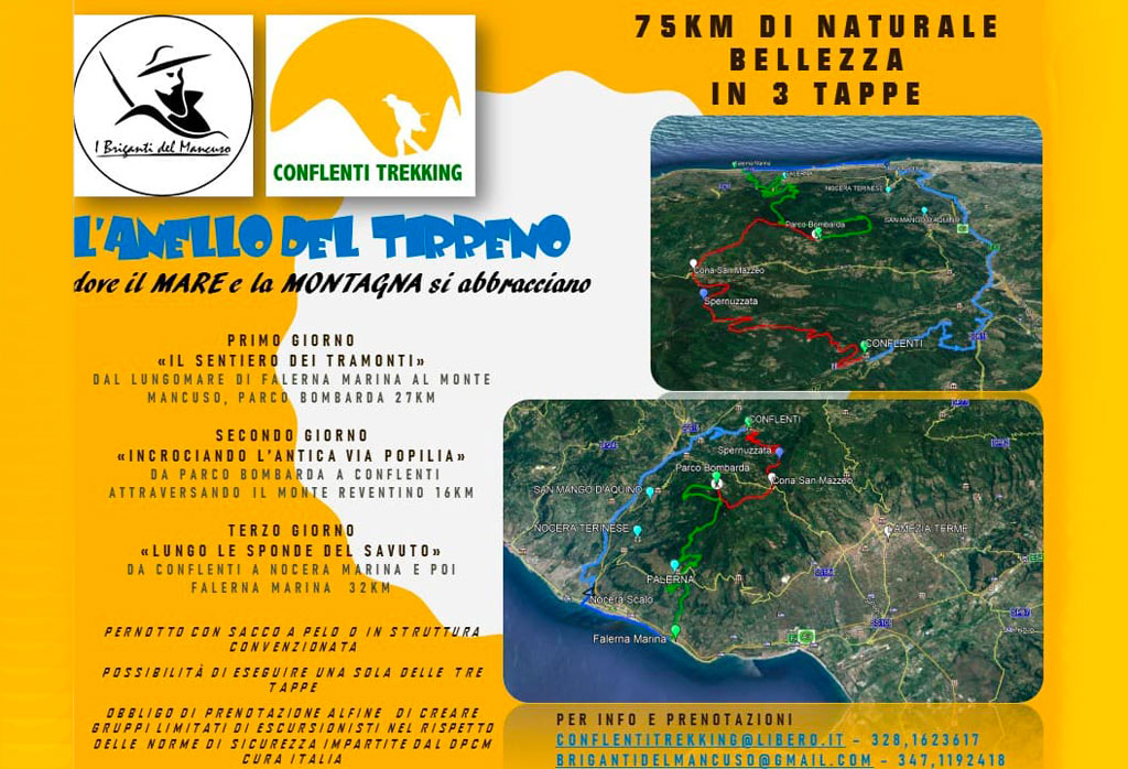 Turismo sostenibile ai tempi del Coronavirus: nasce "L'Anello del Tirreno" sentiero escursionistico in 3 tappe