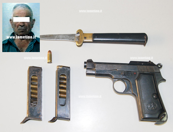 Lamezia: Deteneva pistola con colpo in canna, arrestato 74enne 