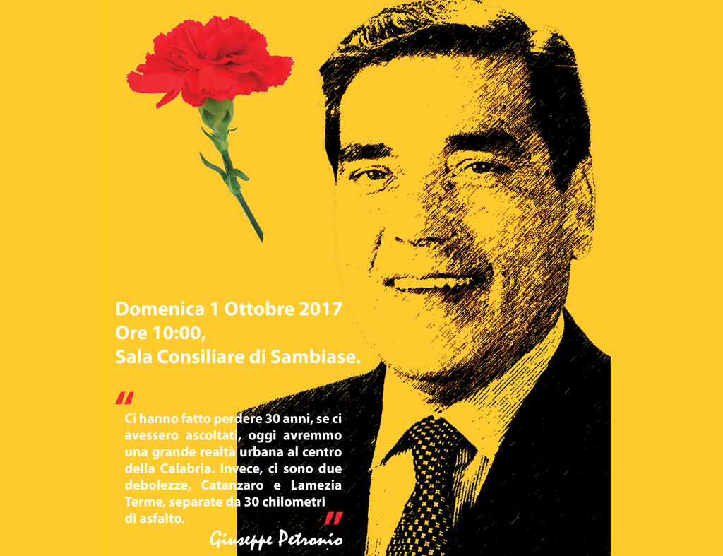 Lamezia, l’1 ottobre incontro per ricordare il senatore Giuseppe Petronio
