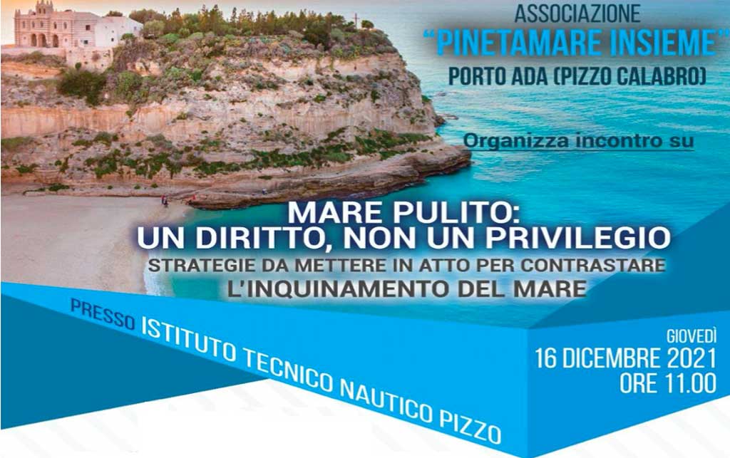 "Mare pulito. Un diritto, non un privilegio": incontro all'istituto nautico di Pizzo il 16 dicembre