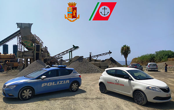 Sversamento di liquami in mare, sequestrato impianto di lavorazione inerti a San Lucido: una denuncia