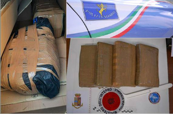 Lamezia, Polizia Stradale arresta due corrieri della droga sull'A2: sequestrati 60 chili di cocaina