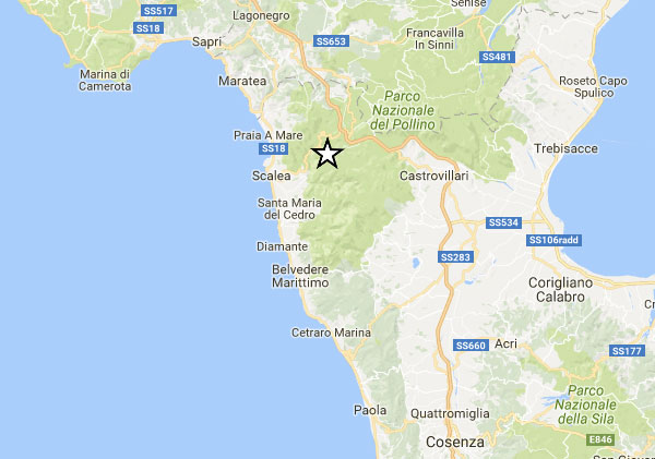 Scossa terremoto 3.5 registrata nel Pollino