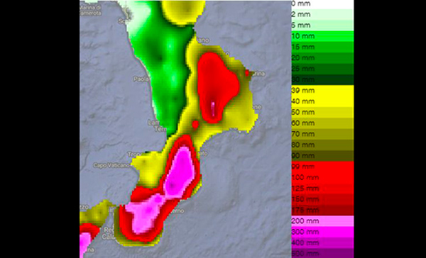 Meteo, report di Multirischi Arpacal sulle precipitazioni in Calabria