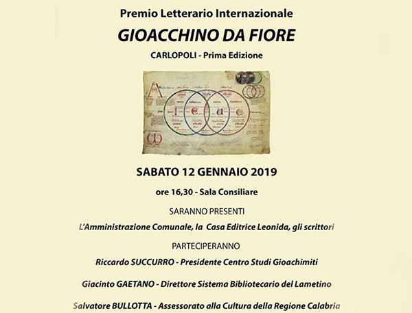 Il 12 gennaio conclusione del Premio letterario "Gioacchino Da Fiore" a Carlopoli