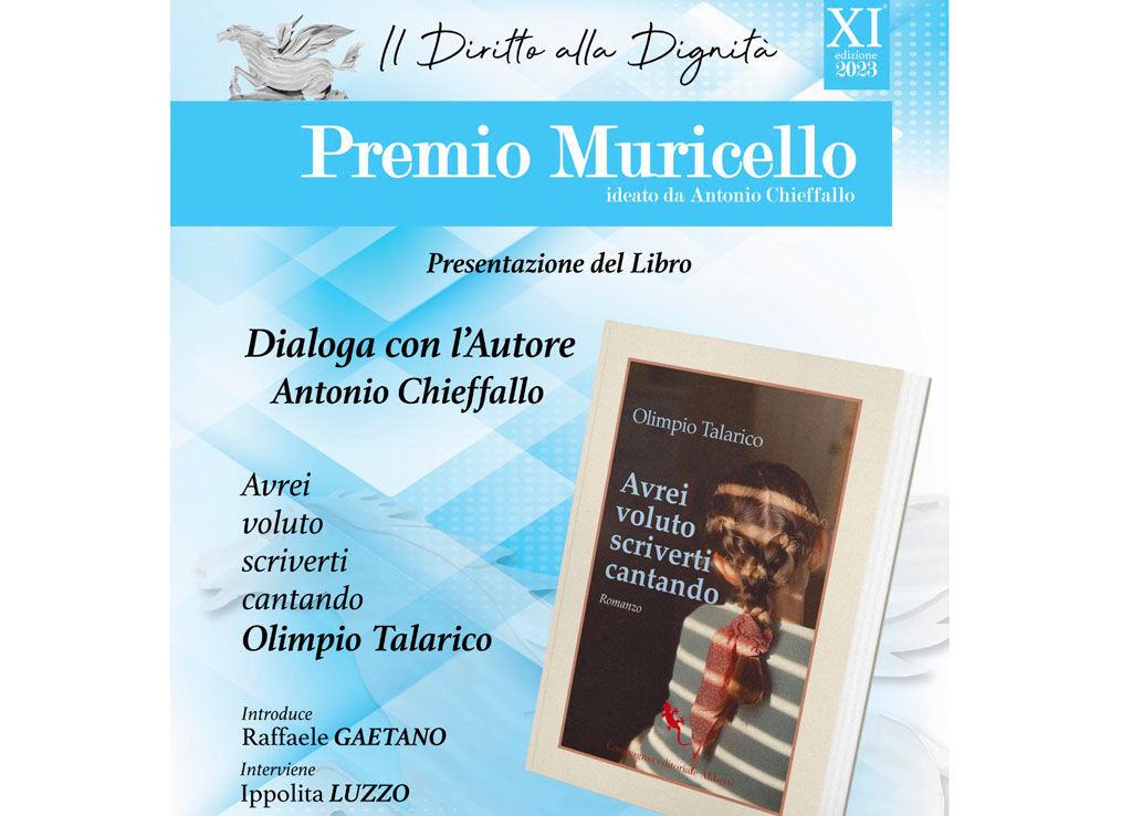 Lamezia, al via XI edizione del Premio Muricello: presentazione libro “Avrei voluto scriverti cantando” il 24 aprile