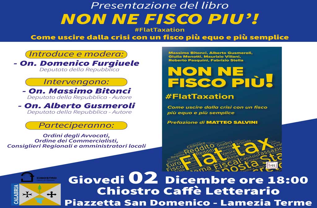Lamezia, il 2 dicembre presentazione del libro "Non ne fisco più"