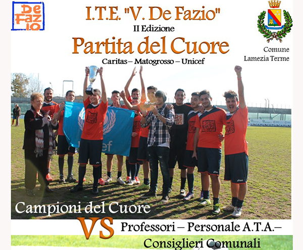 Lamezia: tutto pronto per la "Partita del cuore" organizzata dall'Ite De Fazio