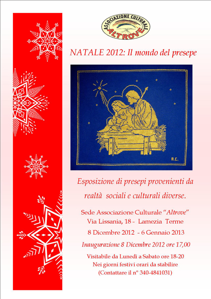 Lamezia: Associazione culturale Altrove inaugura mostra presepi solidali