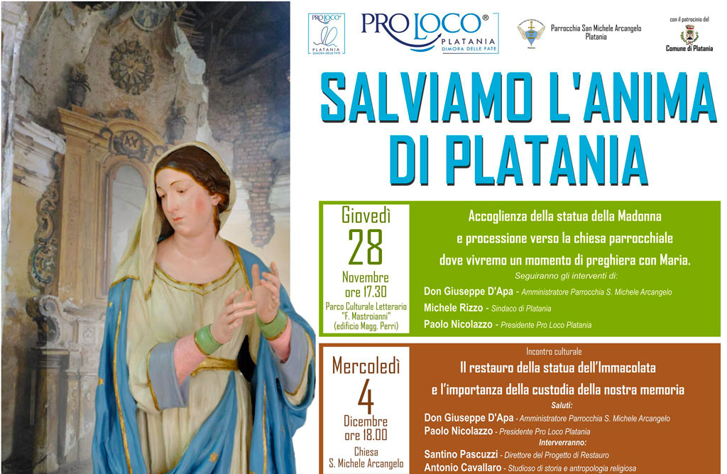 Platania pronta a riaccogliere statua dell’Immacolata risalente al 1835 dopo restauro 