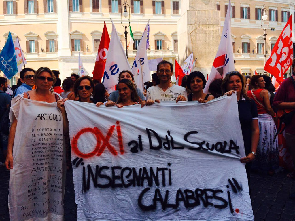 Inseganti Calabresi a Roma per dire no alla Riforma della Scuola