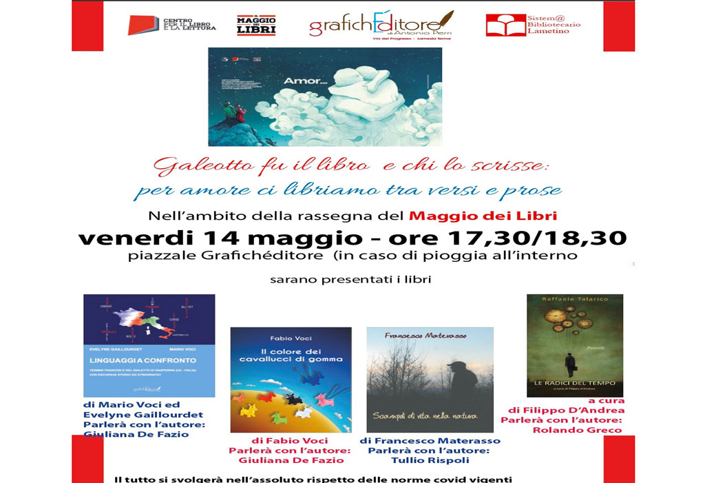 Lamezia, venerdì la rassegna culturale per il Maggio dei Libri “Galeotto fu il Libro e chi lo scrisse…” 