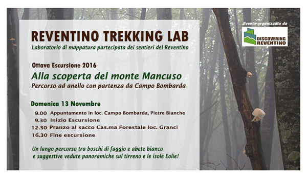 "Alla scoperta del Monte Mancuso" il 13 novembre
