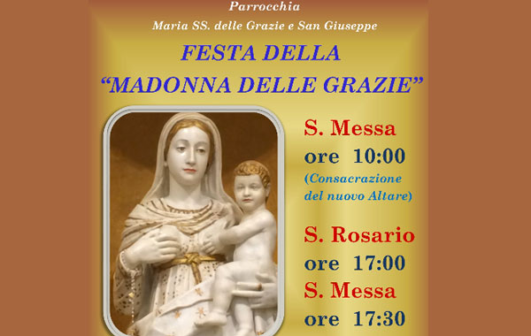 Lamezia, festeggiamenti in onore della Madonna delle Grazie dal 23 giugno al 3 luglio a Zangarona
