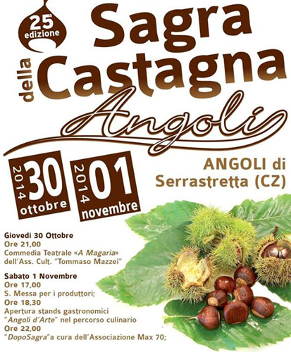 Calabria: Giovedì 25esima edizione sagra della castagna a Serrastretta