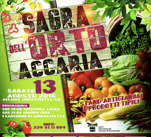 “Sagra dell’orto” ad Accaria il 13 agosto