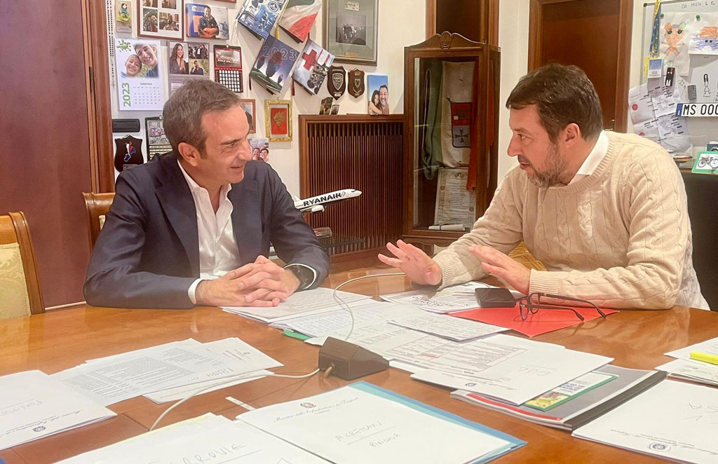 Infrastrutture, Occhiuto incontra ministro Salvini: viabilità e ponte sullo Stretto al centro della discussione