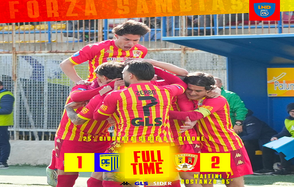 Serie D, Costanzo regala i tre punti al Sambiase al 95’: 2-1 al Castrumfavara