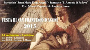 Lamezia: festeggiamenti in onore di San Francesco d’Assisi al santuario di Sant’Antonio 