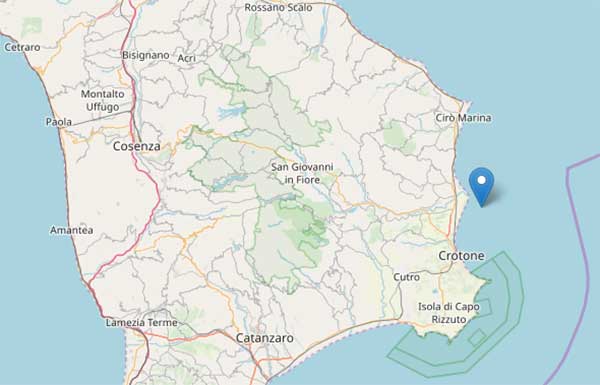 Terremoto nel crotonese, scossa di magnitudo 3.7 