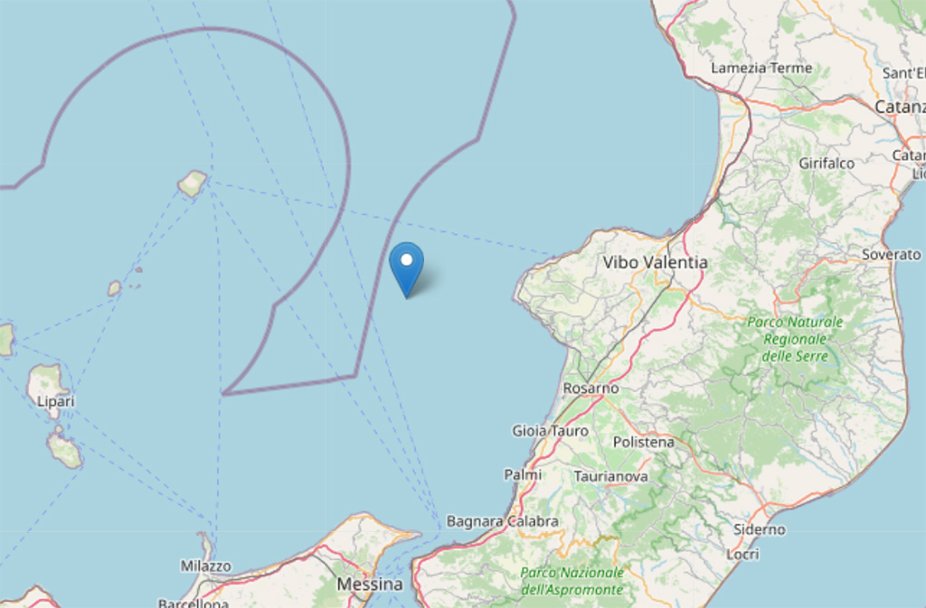 Terremoto, scossa di magnitudo 4.1 al largo del Vibonese