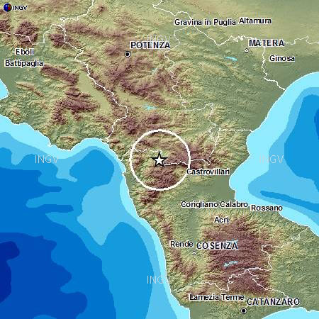 Terremoto: Nuova scossa di magnitudo 2.1 tra Basilicata e Calabria