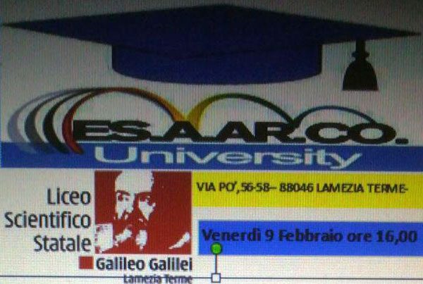 Lamezia, Esaarco University e liceo scientifico Galileo Galilei organizzano il 9 febbraio convegno ‘scuola e legalità’