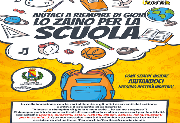Lamezia, parte iniziativa "lo zaino sospeso" per famiglie in difficoltà