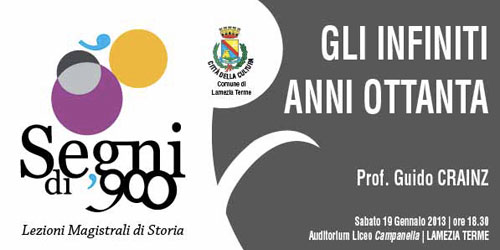 Lamezia: Crainz inaugura terza edizione Segni del Novencento