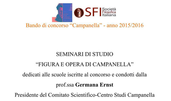 Lamezia: il 20 gennaio seminario su Campanella con Germana Ernst 