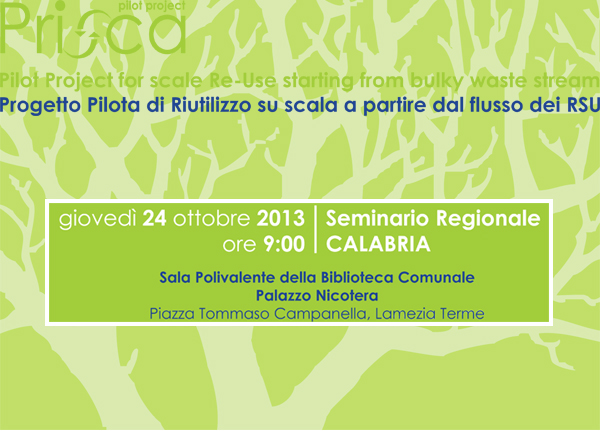 Lamezia: Domani Seminario regionale sul tema del riutilizzo rifiuti
