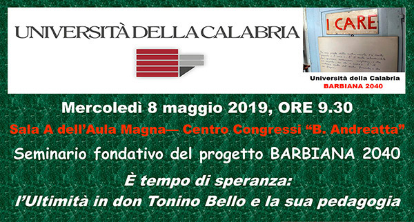 Seminario fondativo del progetto “Barbiana 2040, per una Pedagogia degli Ultimi” l’8 maggio all’Unical