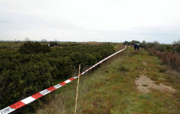 Sequestrato a Corigliano terreno demanio fluviale coltivato ad agrumeto, 2 denunce