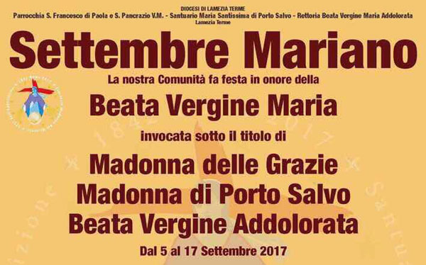 Lamezia, al via settembre mariano dal 5 al 17 in onore della Madonna