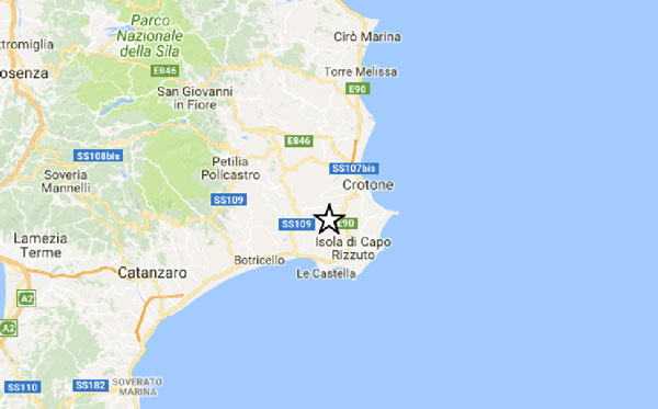 Scossa di terremoto magnitudo 3.2 a Isola Capo Rizzuto