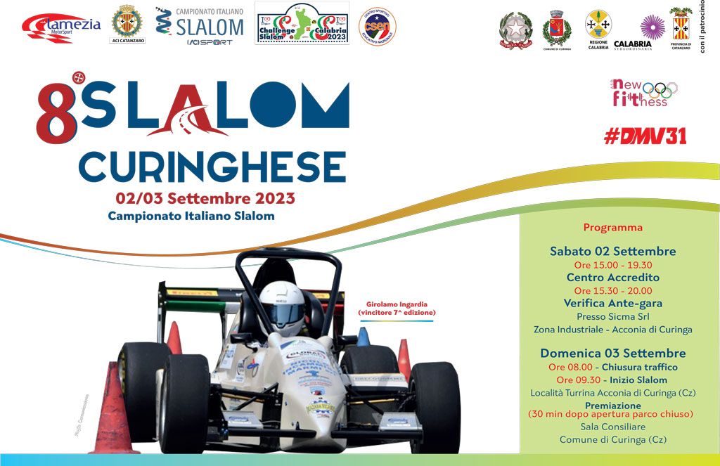 Nel weekend l'ottava edizione dello Slalom curinghese: il programma