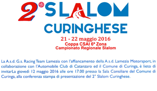 Il 21 e 22 maggio secondo slalom curinghese