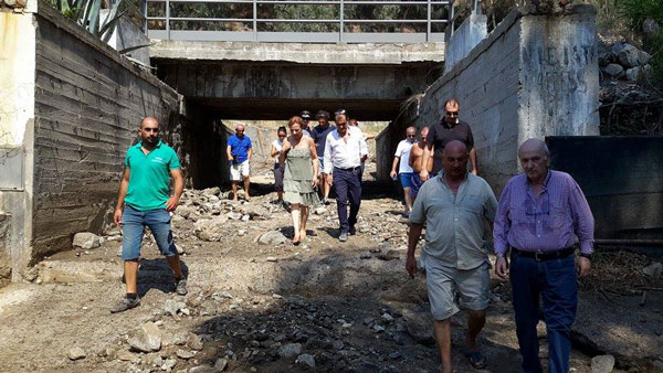 Nubifragio a Caminia, sopralluogo della Provincia. Lunedì riunione in Regione