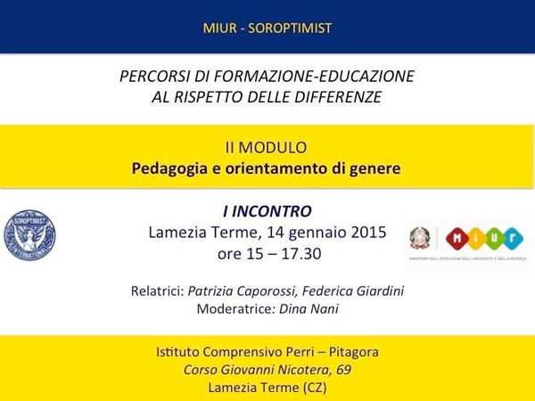 Lamezia: Soroptimist organizza incontro regionale su rispetto differenze di genere