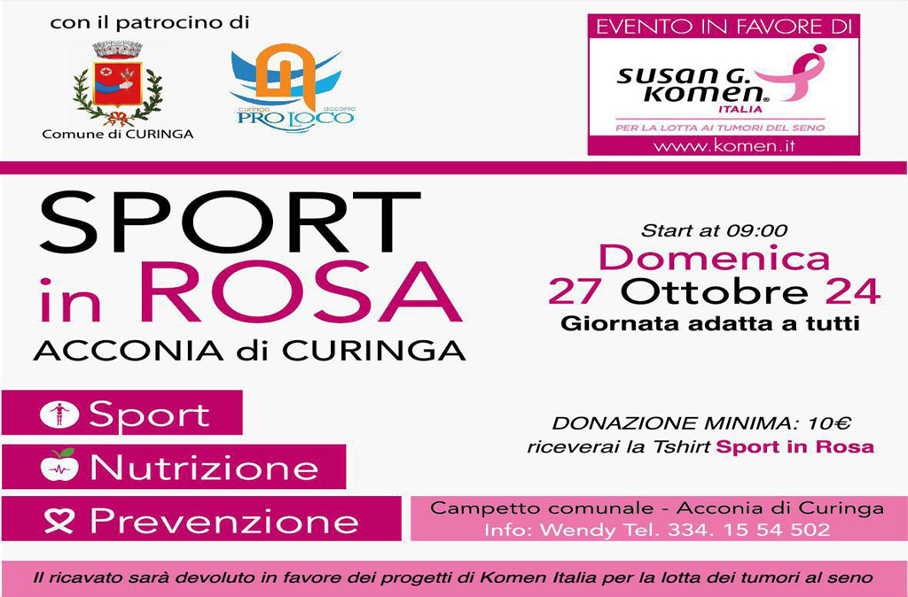 Sport in rosa ad Acconia di Curinga il 27 ottobre