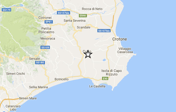 Scossa di terremoto 2.1 con epicentro a Cutro avvertita nel crotonese