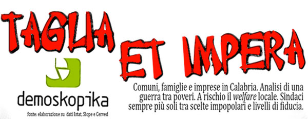 Studio Demoskopika, nel 2014 tagli comuni calabresi ammontano a 307 milioni euro 