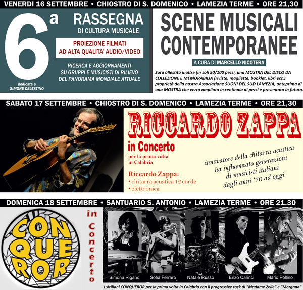 Suoni del Sud Lamezia festival dal 16 al 18 settembre al Chiostro S. Domenico e Santuario S. Antonio